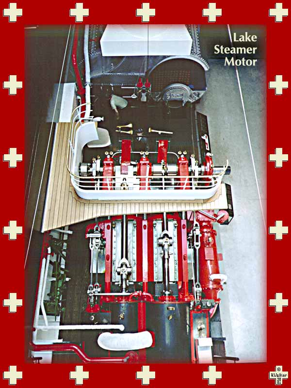 Lake steamer motor on display at the Swiss Transport Museum, Luzern, 1998