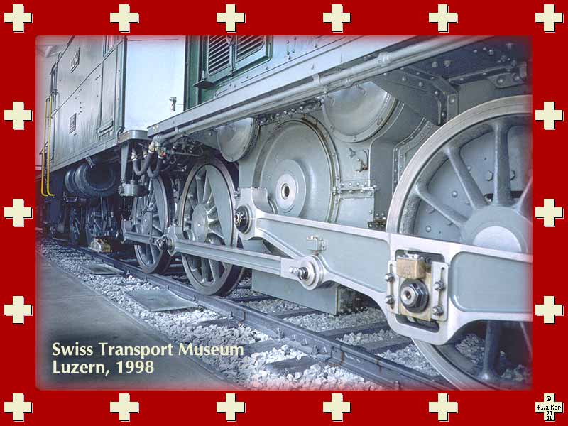 Steam locomotive in Swiss Transport Museum, Luzern, 1998