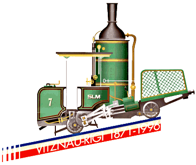 Official logo of the 125th annivversary of the Vitznau-Rigi Bahn, 1871-1996