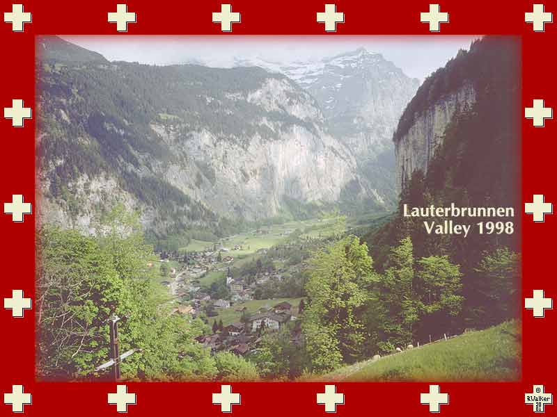 The Lauterbrunnen valley, viewed from a point between Mürren and Grütschalp, 1998